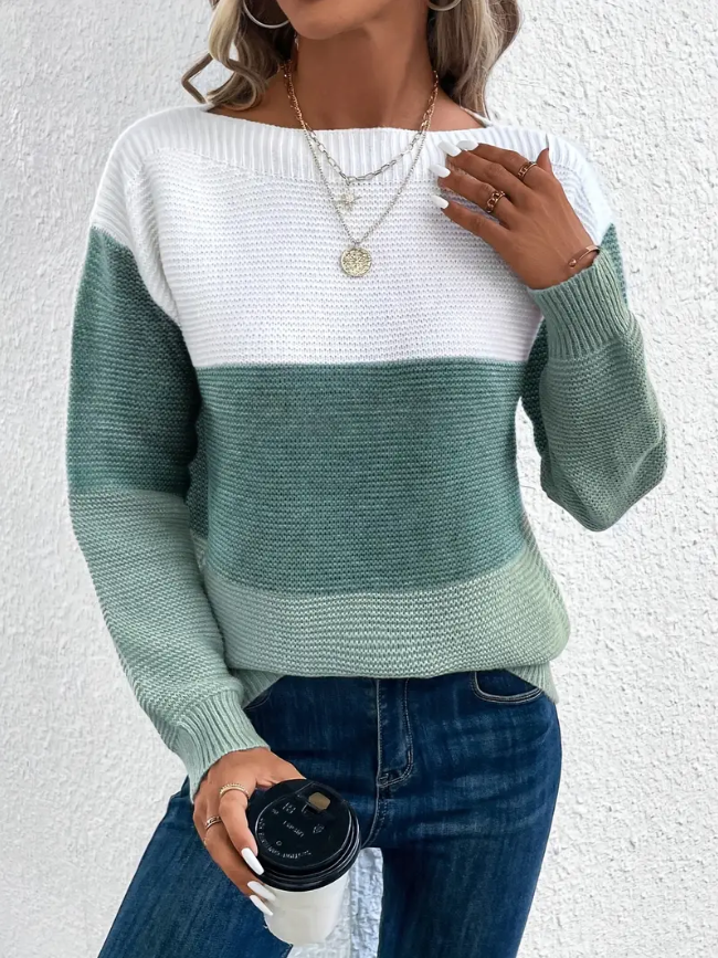 Calista - Elegant Long-Sleeve Sweater with Dropped Shoulders