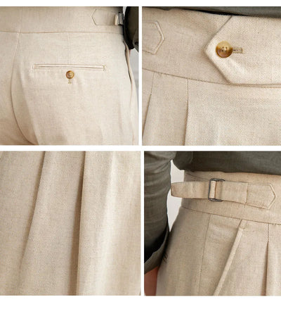 MV High Waist Cotton And Linen Casual Pants