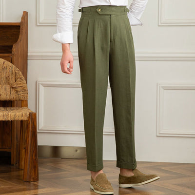 MV High Waist Cotton And Linen Casual Pants