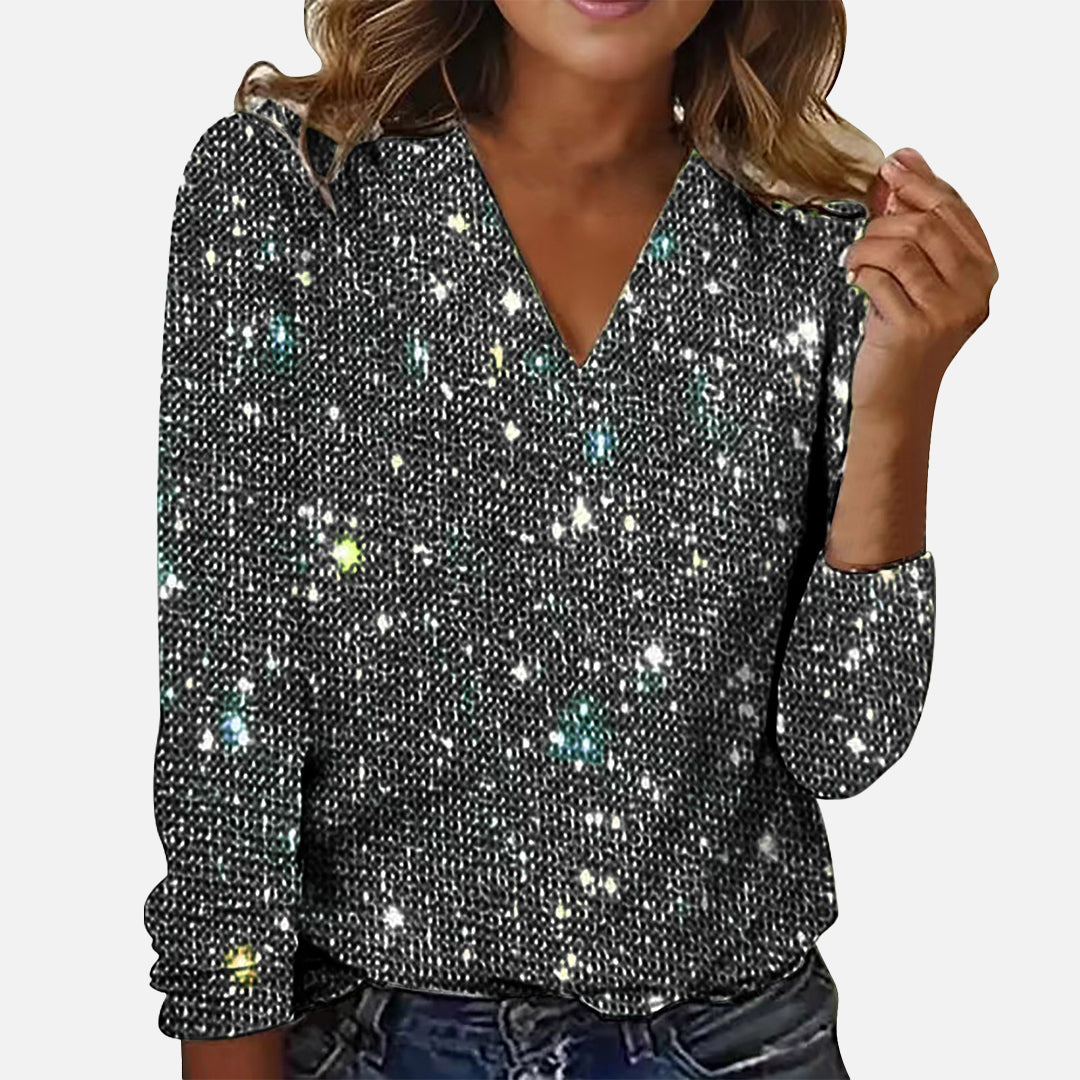 Jade - V-Neck Diamond Blouse