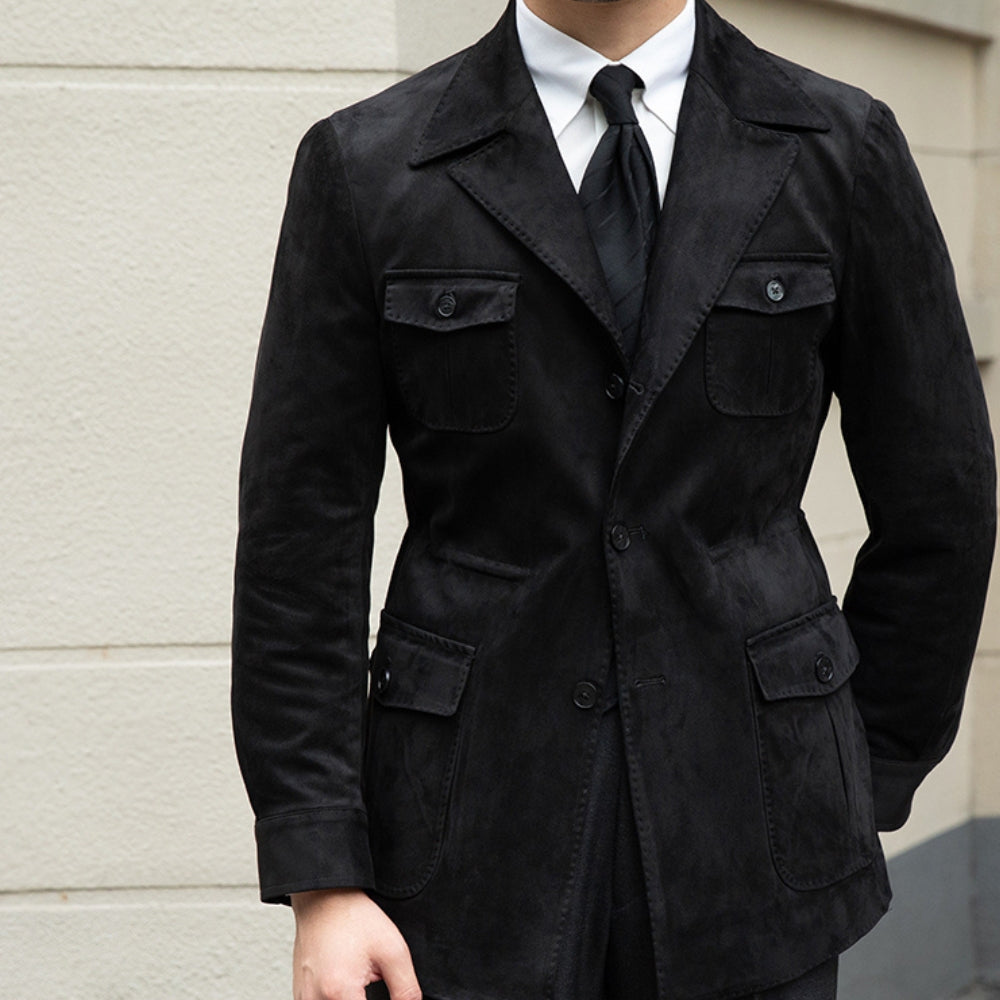 MV Italian Slim Fit Velvet Suede Jacket