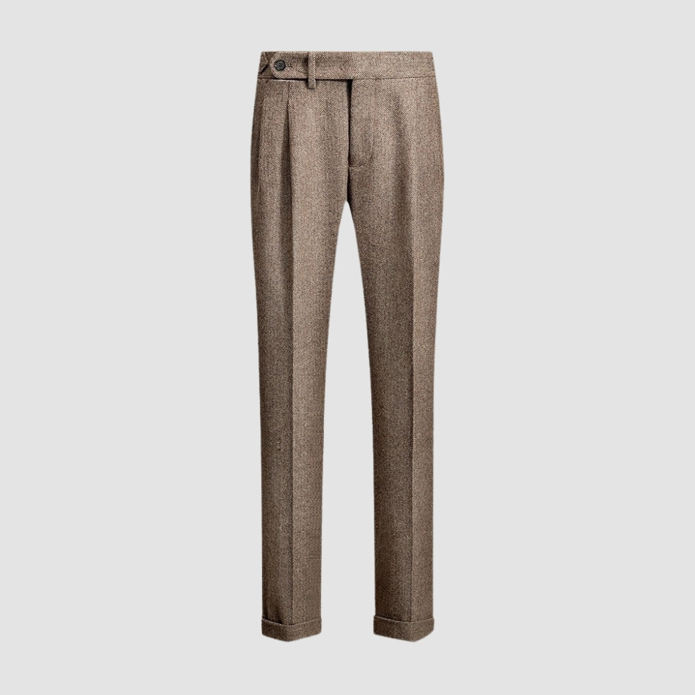 MV Naples Herringbone Tweed Woolen Trousers