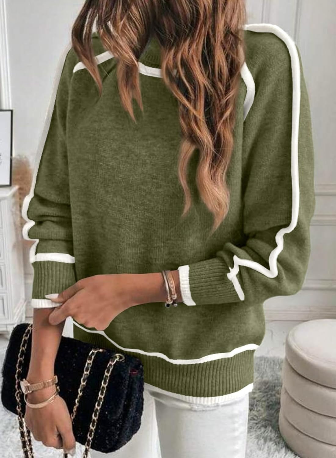 Avalon - Olive Cotton Jumper