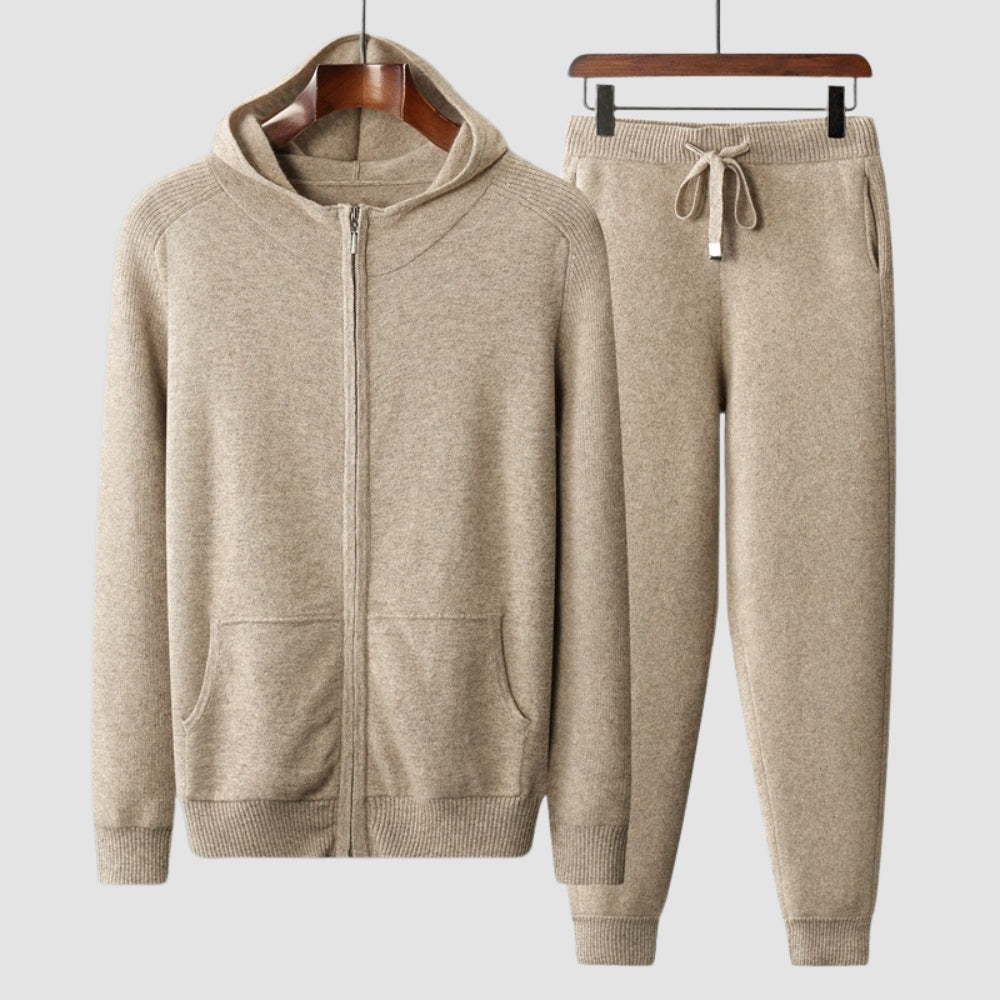 MV Quiet Luxury Hooded Zipper Cashmere (Hoodie + Pants)