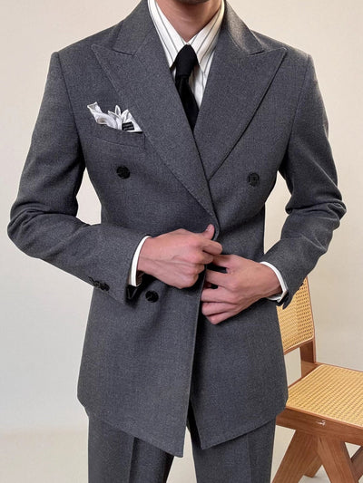 MV Elegant Italian Double-Breasted Suit (Jacket + Trousers set)