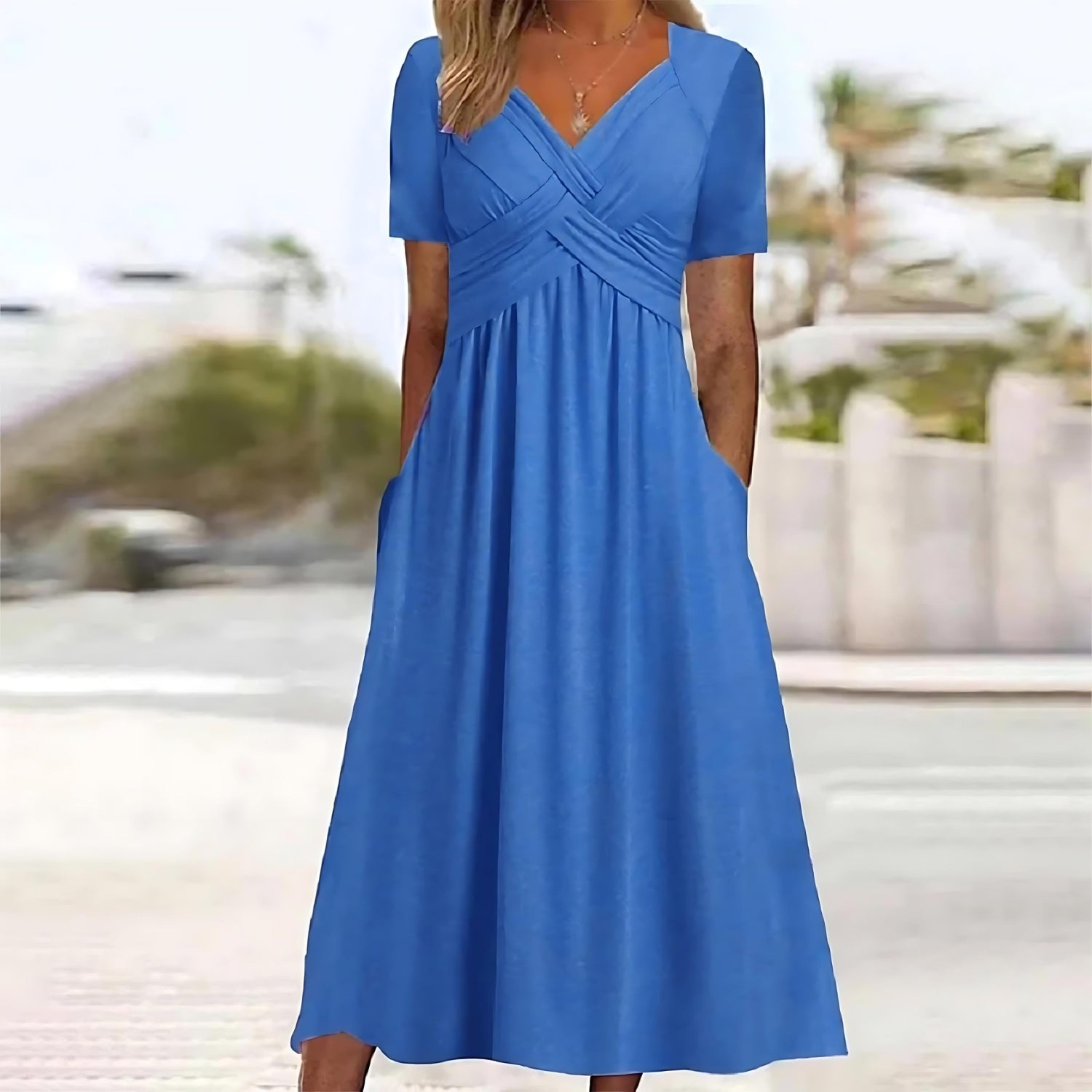 Serena - Elegant Midi Dress with Tummy Coverage